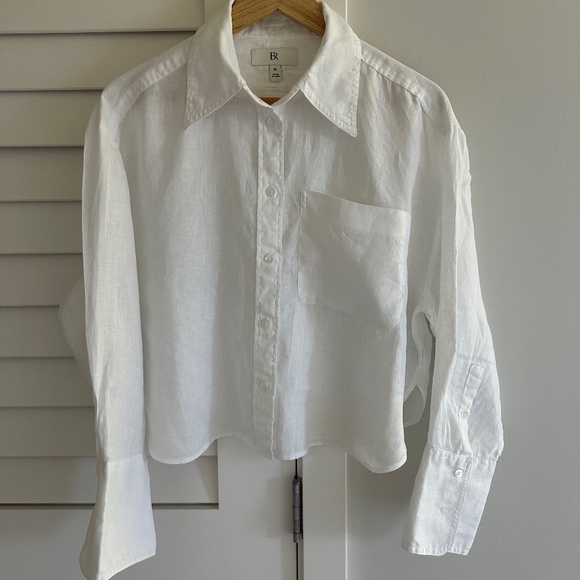 Banana Republic THE BOXY CROPPED LINEN Shirt - As New - Picture 3 of 9